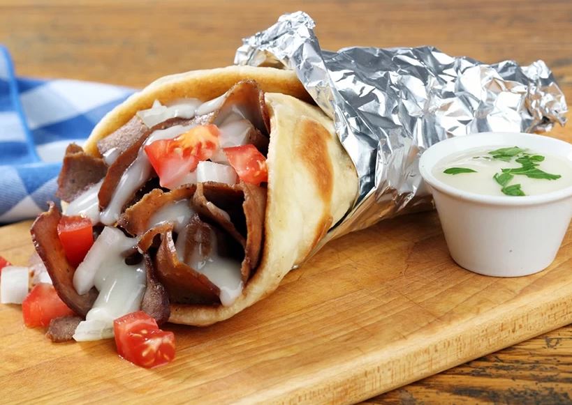 Mouth Watering Donair with Sweet Sauce on the side